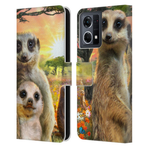 Aimee Stewart Animals Meerkats Leather Book Wallet Case Cover For OPPO Reno8 4G