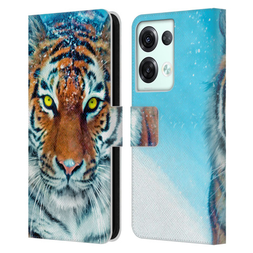 Aimee Stewart Animals Yellow Tiger Leather Book Wallet Case Cover For OPPO Reno8 Pro