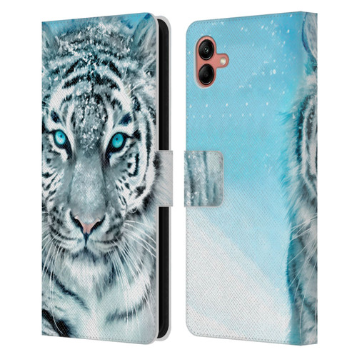 Aimee Stewart Animals White Tiger Leather Book Wallet Case Cover For Samsung Galaxy A04 (2022)