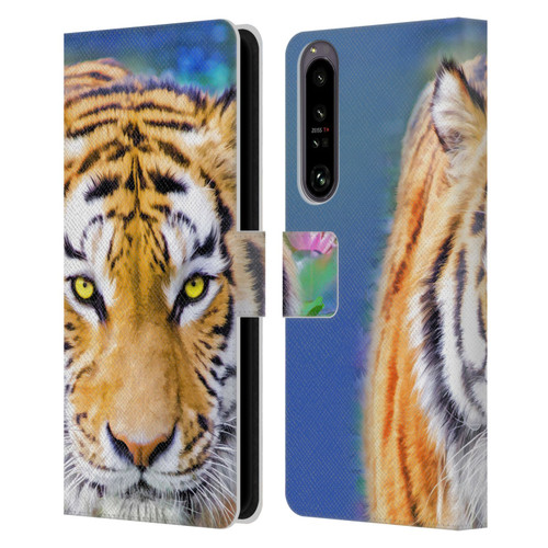 Aimee Stewart Animals Tiger Lily Leather Book Wallet Case Cover For Sony Xperia 1 IV