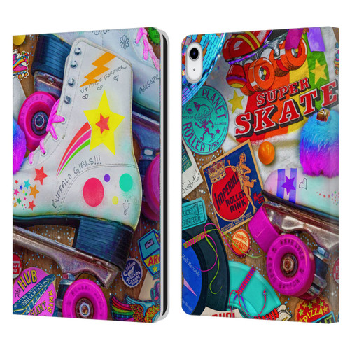 Aimee Stewart Colourful Sweets Skate Night Leather Book Wallet Case Cover For Apple iPad 10.9 (2022)