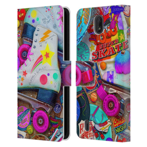 Aimee Stewart Colourful Sweets Skate Night Leather Book Wallet Case Cover For Nokia C01 Plus/C1 2nd Edition