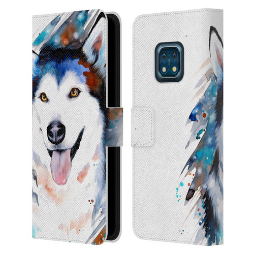 Pixie Cold Animals Husky Leather Book Wallet Case Cover For Nokia XR20