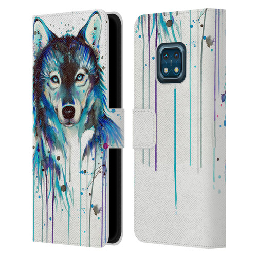 Pixie Cold Animals Ice Wolf Leather Book Wallet Case Cover For Nokia XR20