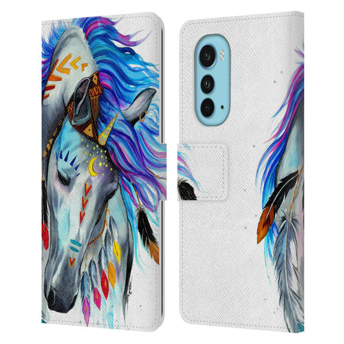 Pixie Cold Animals Spirit Leather Book Wallet Case Cover For Motorola Edge (2022)