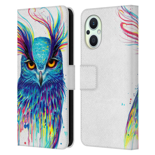 Pixie Cold Animals Into The Blue Leather Book Wallet Case Cover For OPPO Reno8 Lite