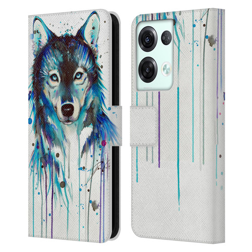 Pixie Cold Animals Ice Wolf Leather Book Wallet Case Cover For OPPO Reno8 Pro