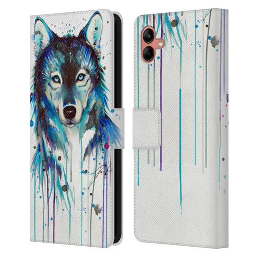 Pixie Cold Animals Ice Wolf Leather Book Wallet Case Cover For Samsung Galaxy A04 (2022)