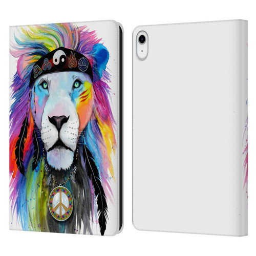 Pixie Cold Cats Hippy Lion Leather Book Wallet Case Cover For Apple iPad 10.9 (2022)