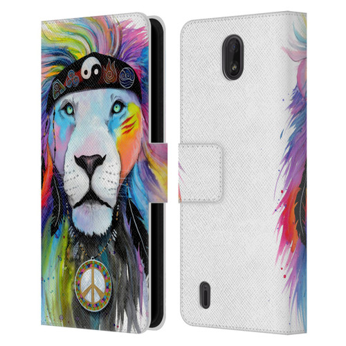 Pixie Cold Cats Hippy Lion Leather Book Wallet Case Cover For Nokia C01 Plus/C1 2nd Edition