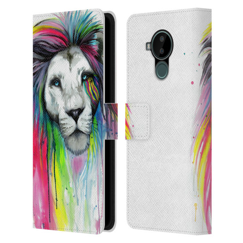 Pixie Cold Cats Rainbow Mane Leather Book Wallet Case Cover For Nokia C30