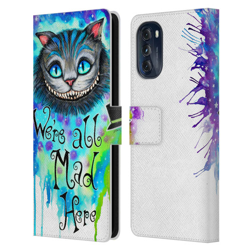 Pixie Cold Cats We Are All Mad Here Leather Book Wallet Case Cover For Motorola Moto G (2022)