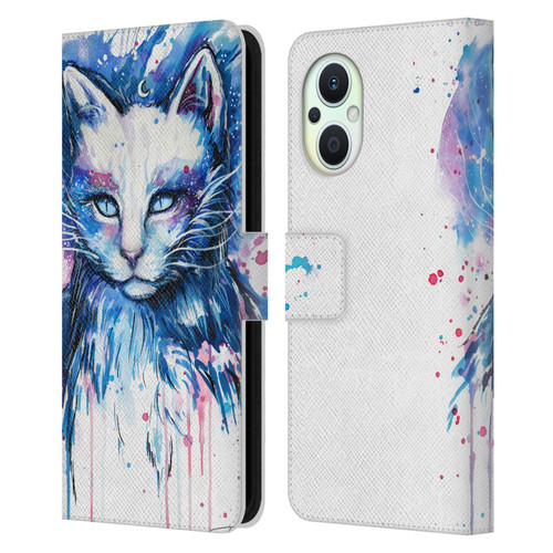 Pixie Cold Cats Space Leather Book Wallet Case Cover For OPPO Reno8 Lite