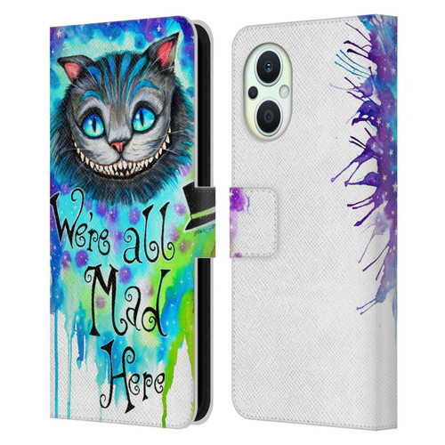 Pixie Cold Cats We Are All Mad Here Leather Book Wallet Case Cover For OPPO Reno8 Lite