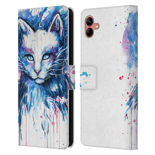 Pixie Cold Cats Space Leather Book Wallet Case Cover For Samsung Galaxy A04 (2022)