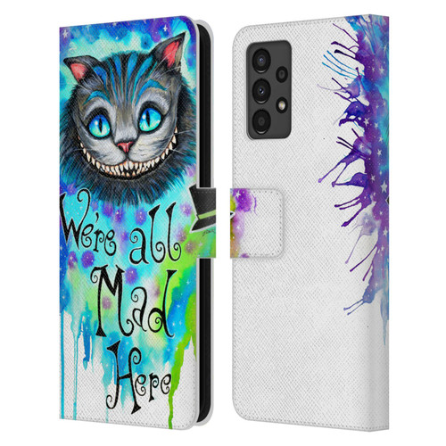 Pixie Cold Cats We Are All Mad Here Leather Book Wallet Case Cover For Samsung Galaxy A13 (2022)