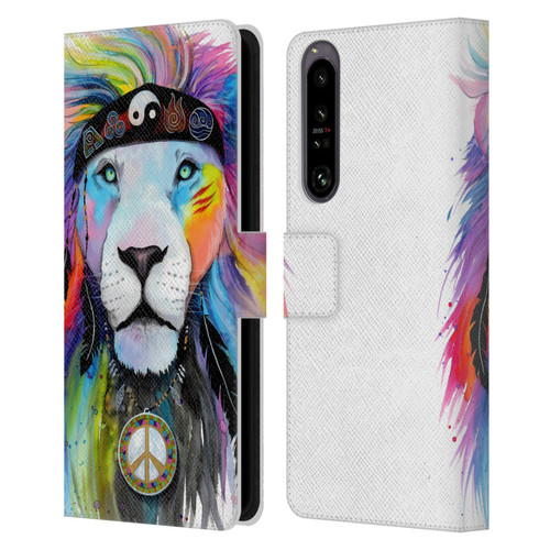 Pixie Cold Cats Hippy Lion Leather Book Wallet Case Cover For Sony Xperia 1 IV
