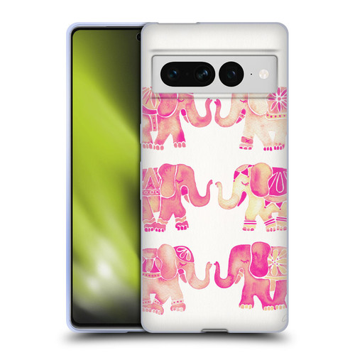 Cat Coquillette Animals 2 Pink Elephants Soft Gel Case for Google Pixel 7 Pro