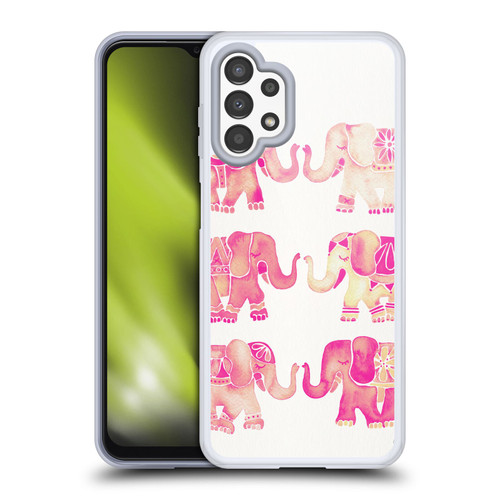 Cat Coquillette Animals 2 Pink Elephants Soft Gel Case for Samsung Galaxy A13 (2022)