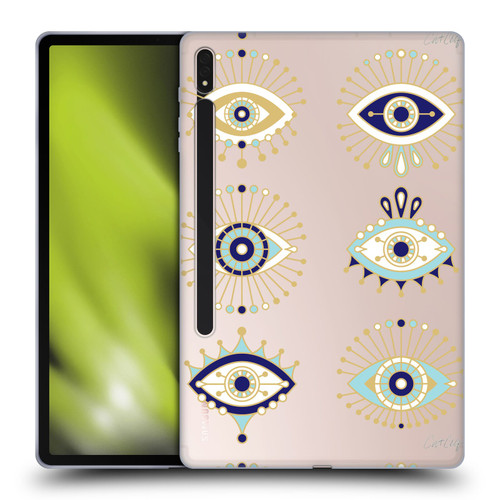 Cat Coquillette Evil Eye Blue Gold Soft Gel Case for Samsung Galaxy Tab S8 Plus