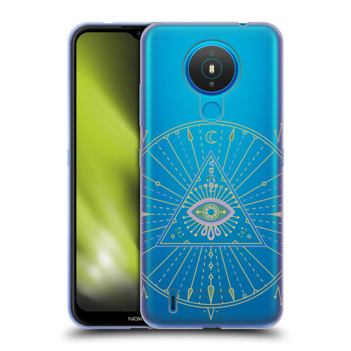 Cat Coquillette Evil Eye Purple Green Mandala Soft Gel Case for Nokia 1.4
