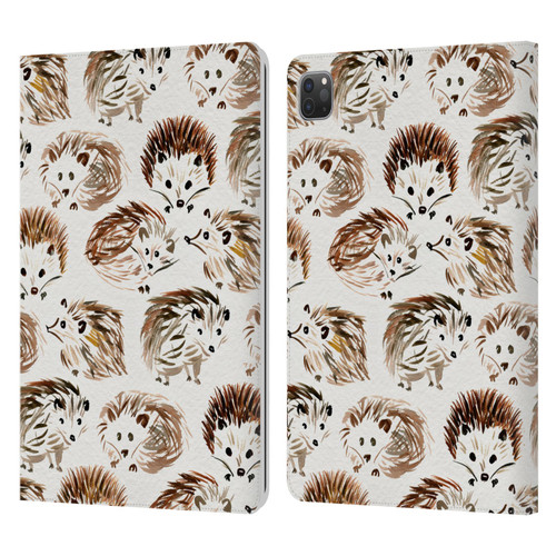Cat Coquillette Animals Hedgehogs Leather Book Wallet Case Cover For Apple iPad Pro 11 2020 / 2021 / 2022