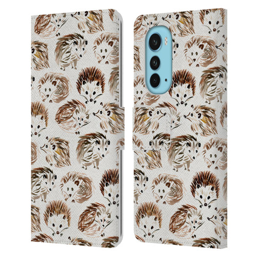 Cat Coquillette Animals Hedgehogs Leather Book Wallet Case Cover For Motorola Edge (2022)