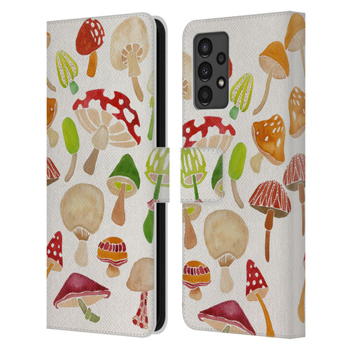 Cat Coquillette Nature Mushrooms Leather Book Wallet Case Cover For Samsung Galaxy A13 (2022)