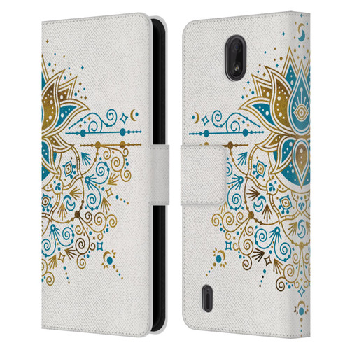 Cat Coquillette Patterns 6 Lotus Bloom Mandala 4 Leather Book Wallet Case Cover For Nokia C01 Plus/C1 2nd Edition