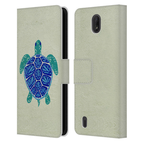 Cat Coquillette Sea Turtle Blue Leather Book Wallet Case Cover For Nokia C01 Plus/C1 2nd Edition