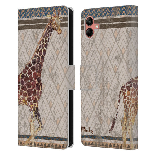 Paul Brent Animals Tribal Giraffe Leather Book Wallet Case Cover For Samsung Galaxy A04 (2022)