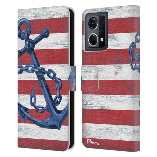 Paul Brent Nautical Westerly Anchor Leather Book Wallet Case Cover For OPPO Reno8 4G