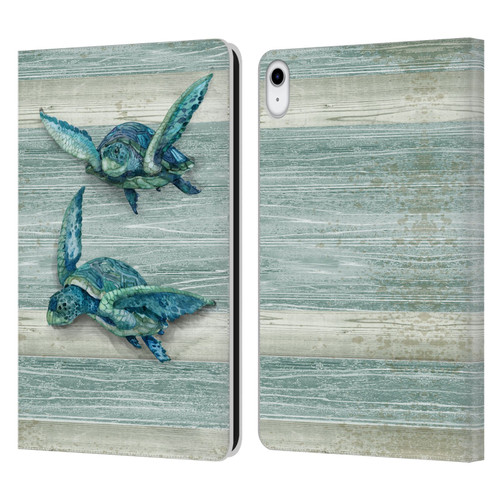 Paul Brent Sea Creatures Turtle Leather Book Wallet Case Cover For Apple iPad 10.9 (2022)