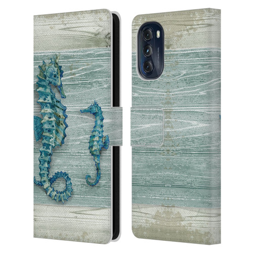 Paul Brent Sea Creatures Seahorse Leather Book Wallet Case Cover For Motorola Moto G (2022)