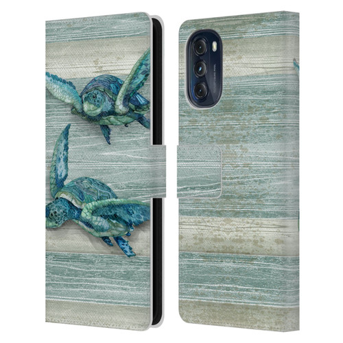 Paul Brent Sea Creatures Turtle Leather Book Wallet Case Cover For Motorola Moto G (2022)