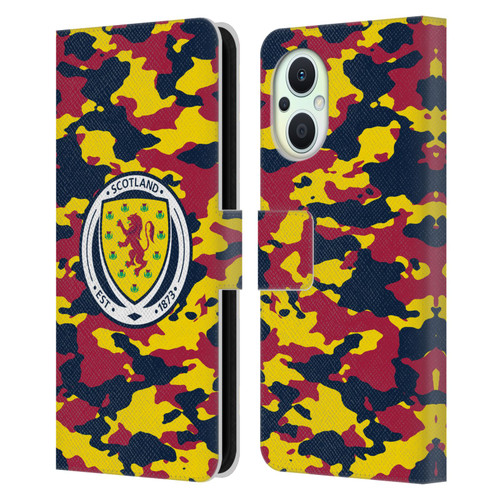 Scotland National Football Team Logo 2 Camouflage Leather Book Wallet Case Cover For OPPO Reno8 Lite