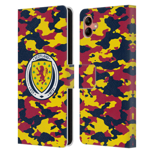 Scotland National Football Team Logo 2 Camouflage Leather Book Wallet Case Cover For Samsung Galaxy A04 (2022)