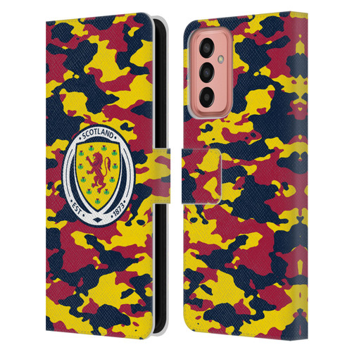 Scotland National Football Team Logo 2 Camouflage Leather Book Wallet Case Cover For Samsung Galaxy M13 (2022)