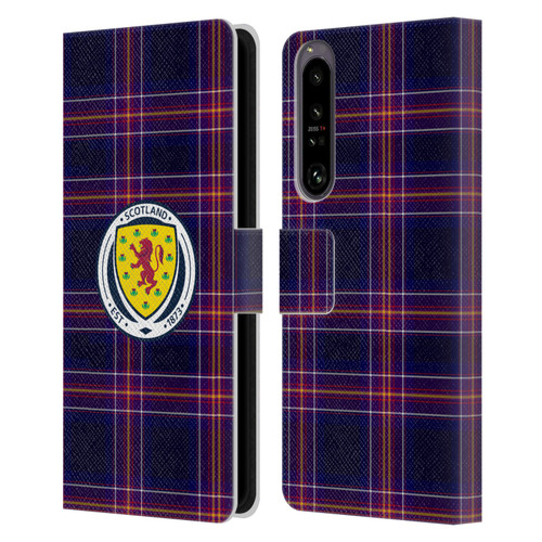 Scotland National Football Team Logo 2 Tartan Leather Book Wallet Case Cover For Sony Xperia 1 IV