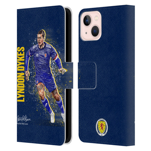 Scotland National Football Team Players Lyndon Dykes Leather Book Wallet Case Cover For Apple iPhone 13
