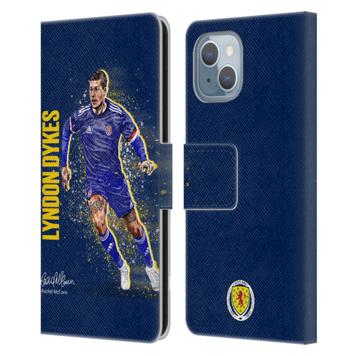 Scotland National Football Team Players Lyndon Dykes Leather Book Wallet Case Cover For Apple iPhone 14