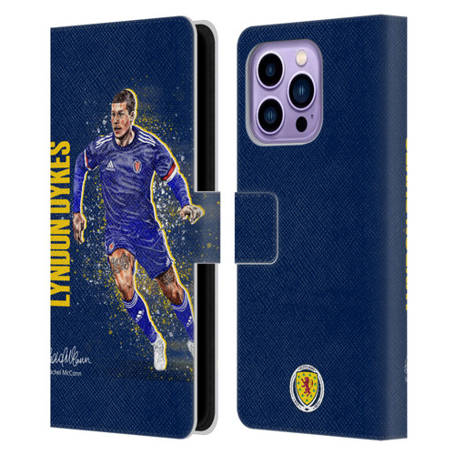 Scotland National Football Team Players Lyndon Dykes Leather Book Wallet Case Cover For Apple iPhone 14 Pro Max
