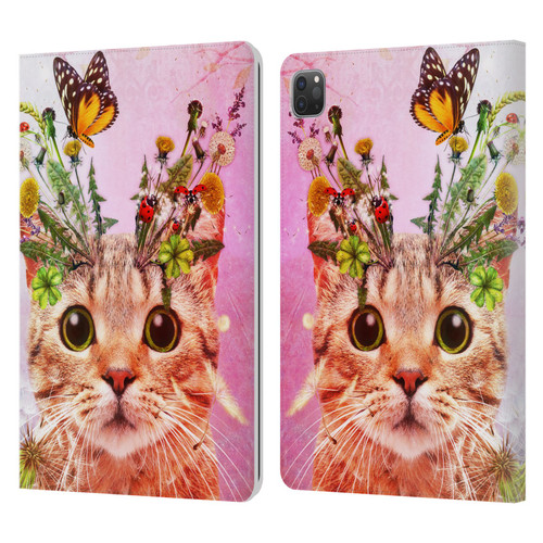 Jena DellaGrottaglia Animals Kitty Leather Book Wallet Case Cover For Apple iPad Pro 11 2020 / 2021 / 2022