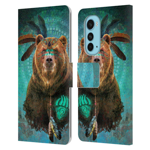 Jena DellaGrottaglia Animals Bear Leather Book Wallet Case Cover For Motorola Edge (2022)