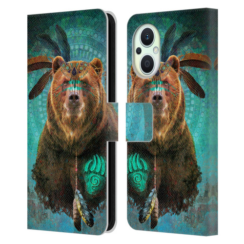 Jena DellaGrottaglia Animals Bear Leather Book Wallet Case Cover For OPPO Reno8 Lite