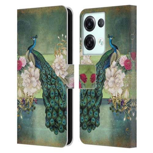 Jena DellaGrottaglia Animals Peacock Leather Book Wallet Case Cover For OPPO Reno8 Pro