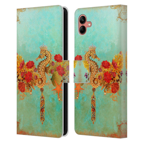 Jena DellaGrottaglia Animals Seahorse Leather Book Wallet Case Cover For Samsung Galaxy A04 (2022)