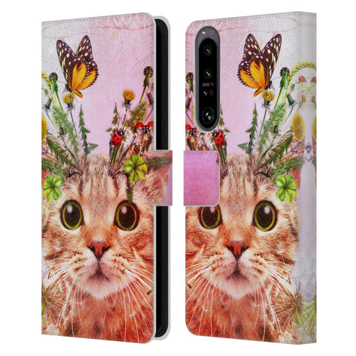 Jena DellaGrottaglia Animals Kitty Leather Book Wallet Case Cover For Sony Xperia 1 IV