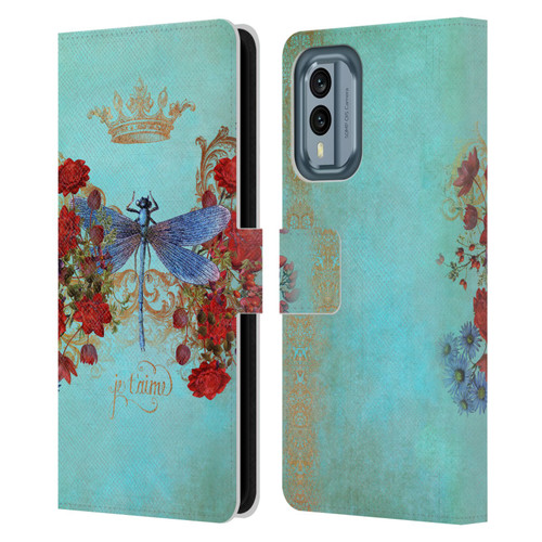 Jena DellaGrottaglia Insects Dragonfly Garden Leather Book Wallet Case Cover For Nokia X30