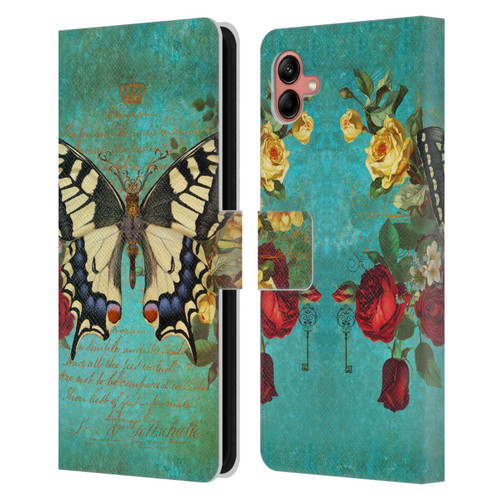 Jena DellaGrottaglia Insects Butterfly Garden Leather Book Wallet Case Cover For Samsung Galaxy A04 (2022)